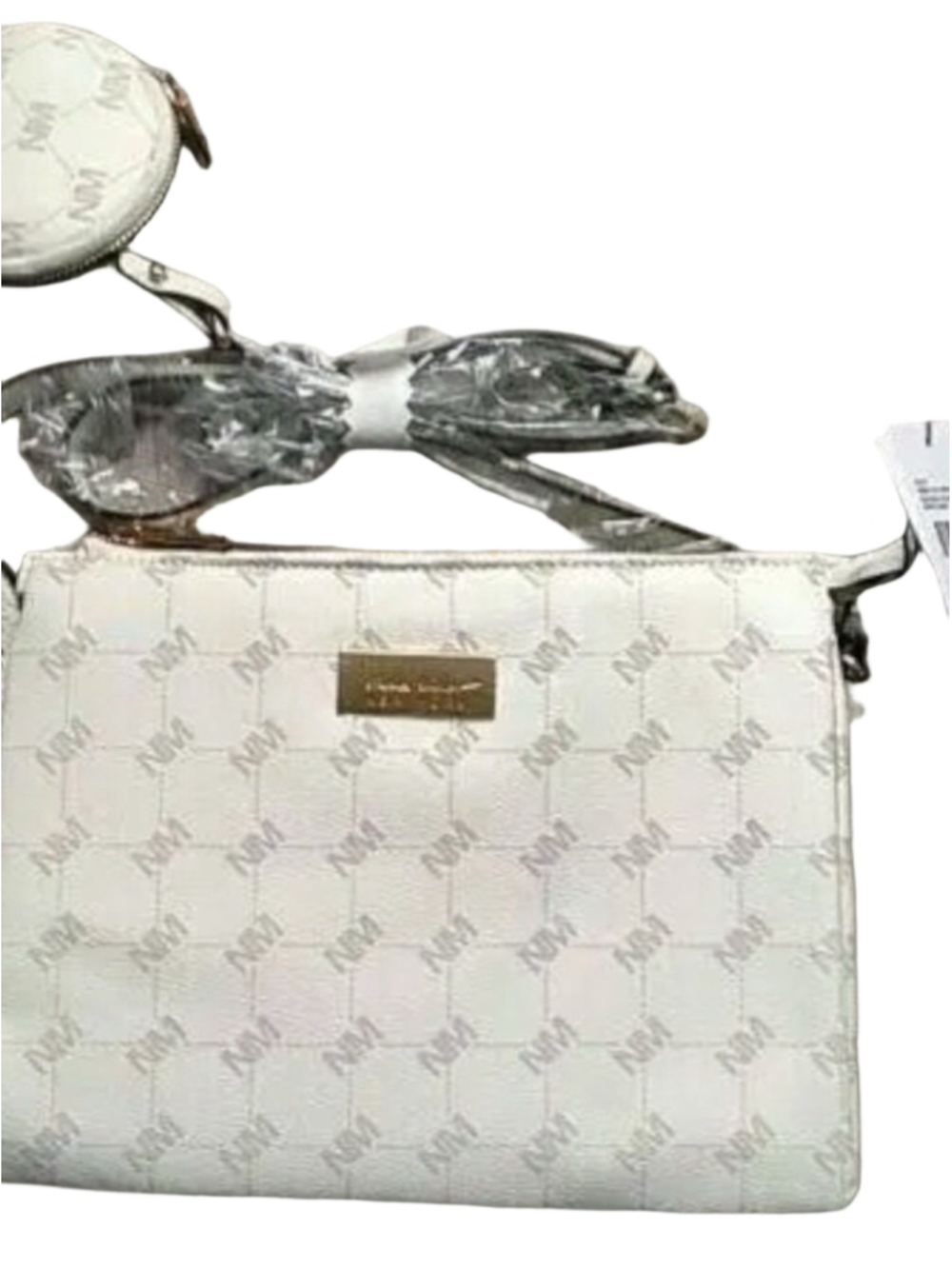 Nicole Miller Crossbody Bag White Beige NWT